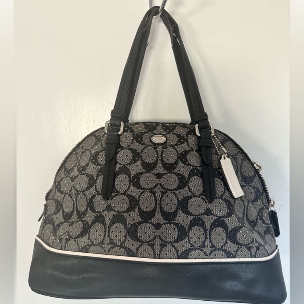Coach Cobra Dome  Purse Authentic Vintage perforated leather Satchel Handbag